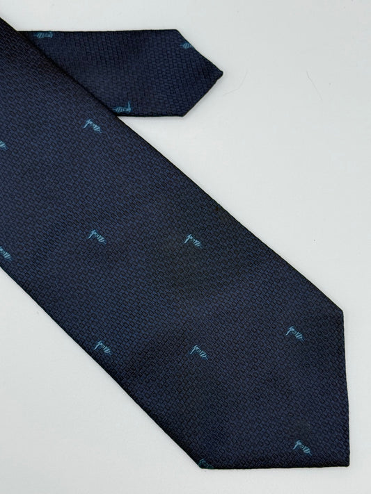 Blue jacquard silk tie