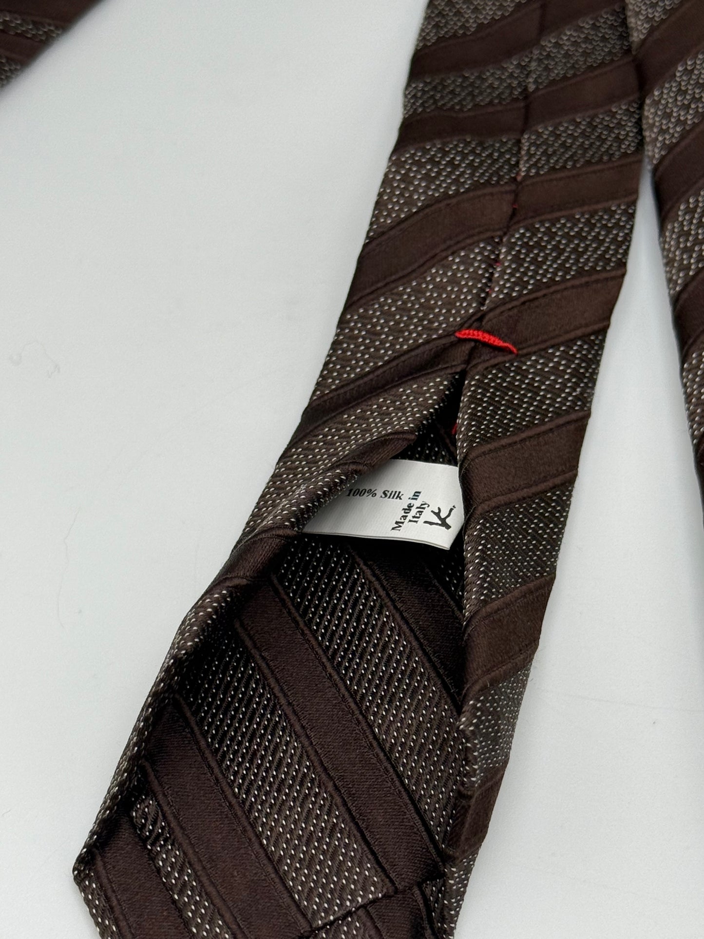 Brown regimental silk tie