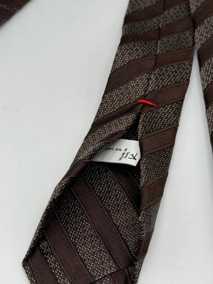 Brown regimental silk tie
