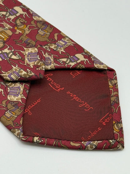 Burgundy twill silk tie