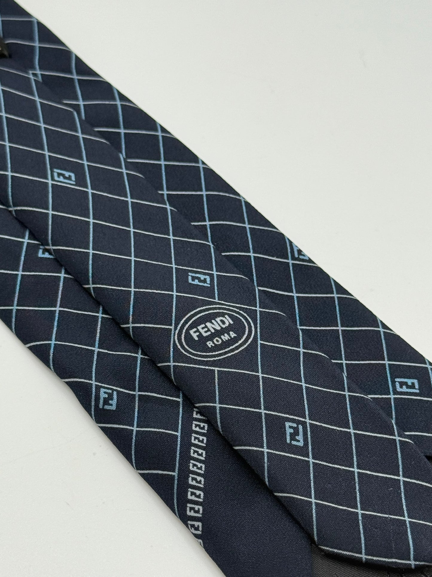 Dark blue silk tie
