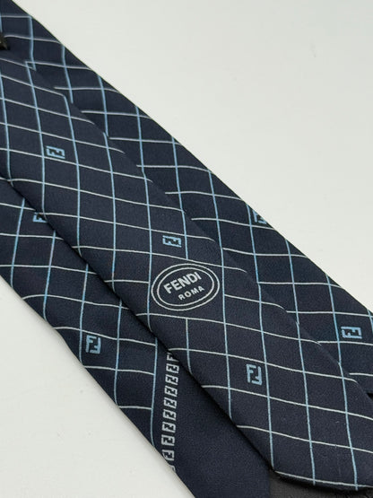 Dark blue silk tie