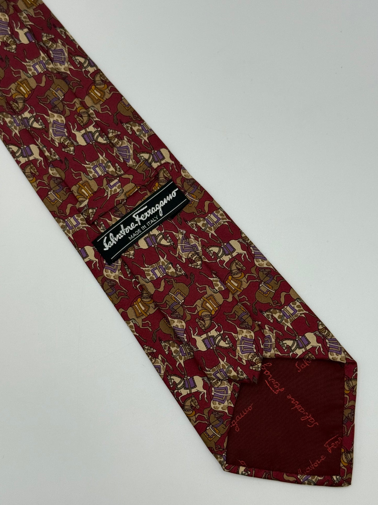 Burgundy twill silk tie