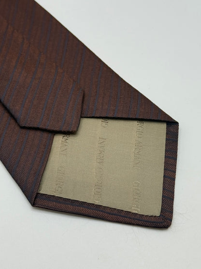 Brown jacquard silk tie