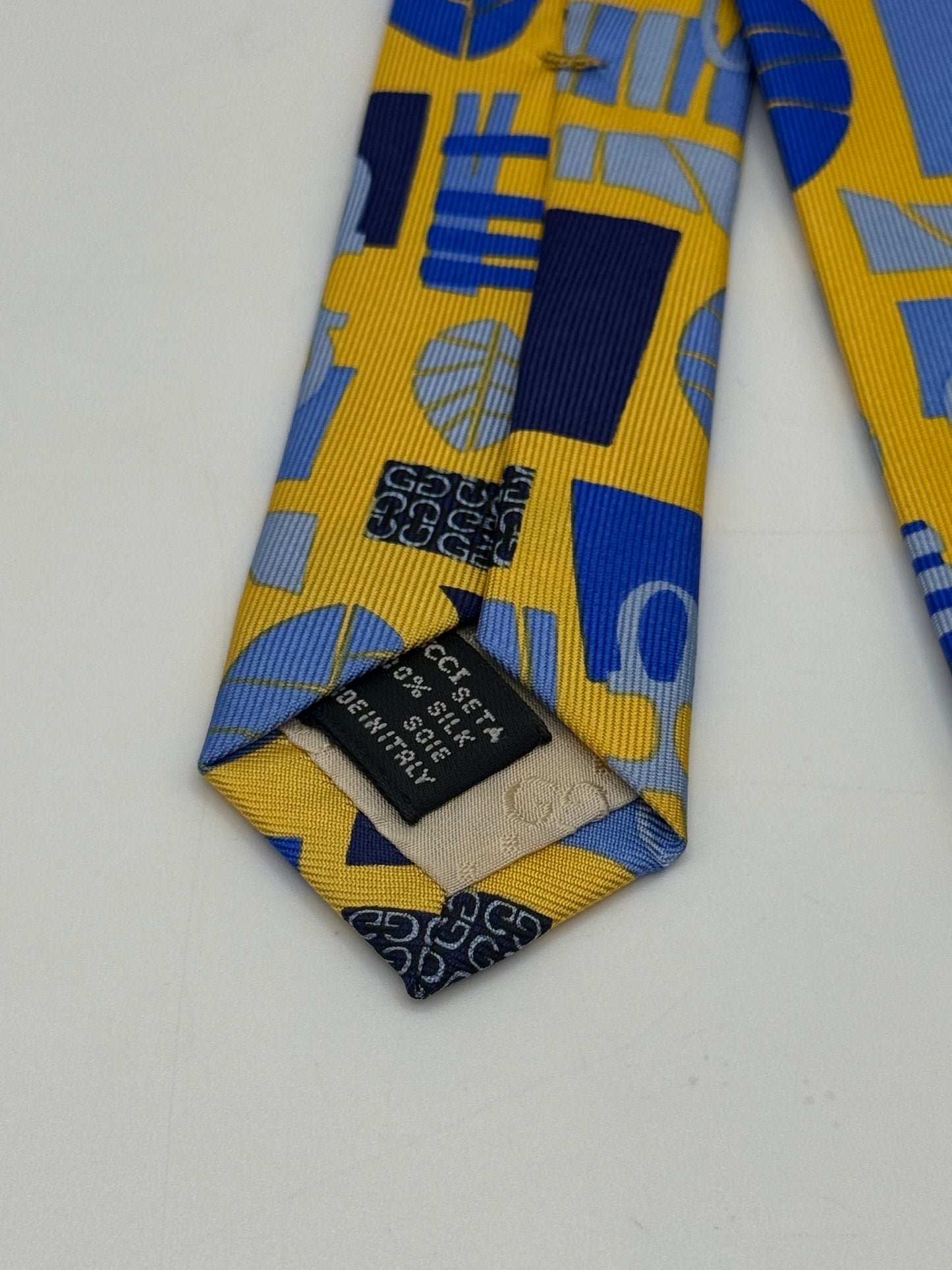 Yellow twill silk tie