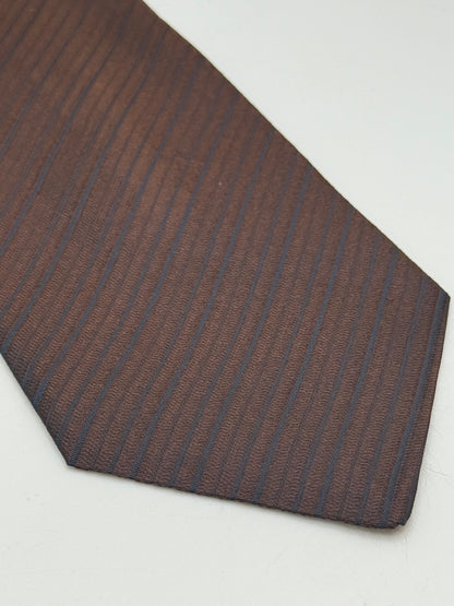 Brown jacquard silk tie