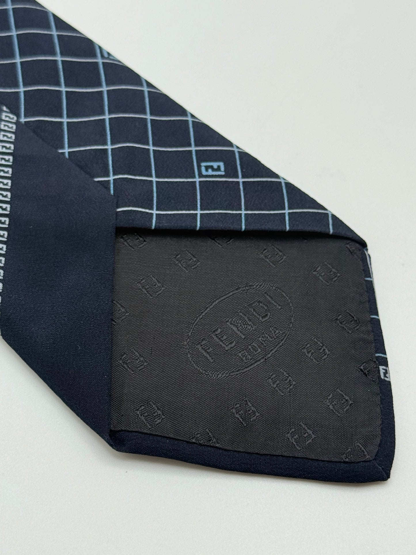 Dark blue silk tie