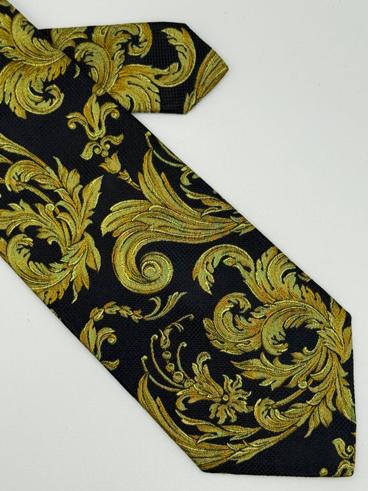 Black jacquard silk tie