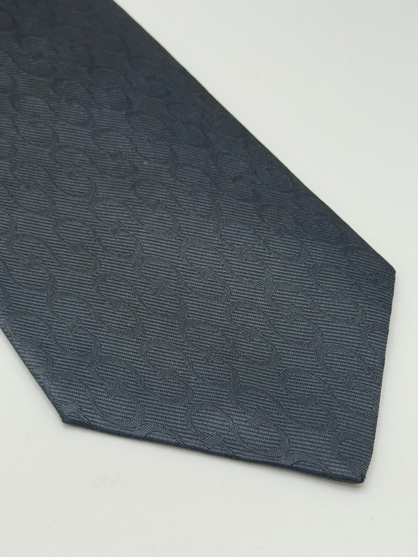 Dark grey jacquard GG silk tie