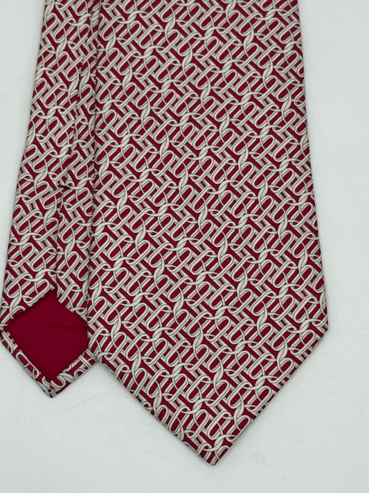Burgundy twill silk tie