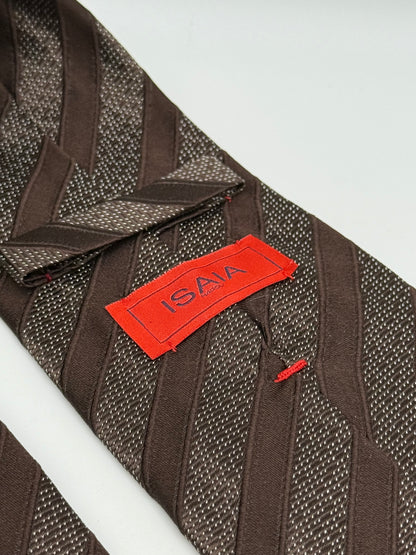 Brown regimental silk tie