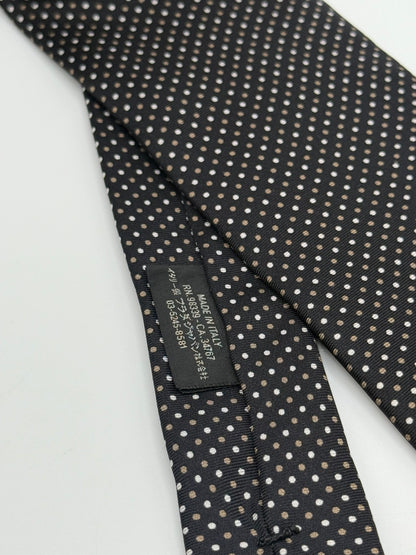 Black polka-dot silk tie
