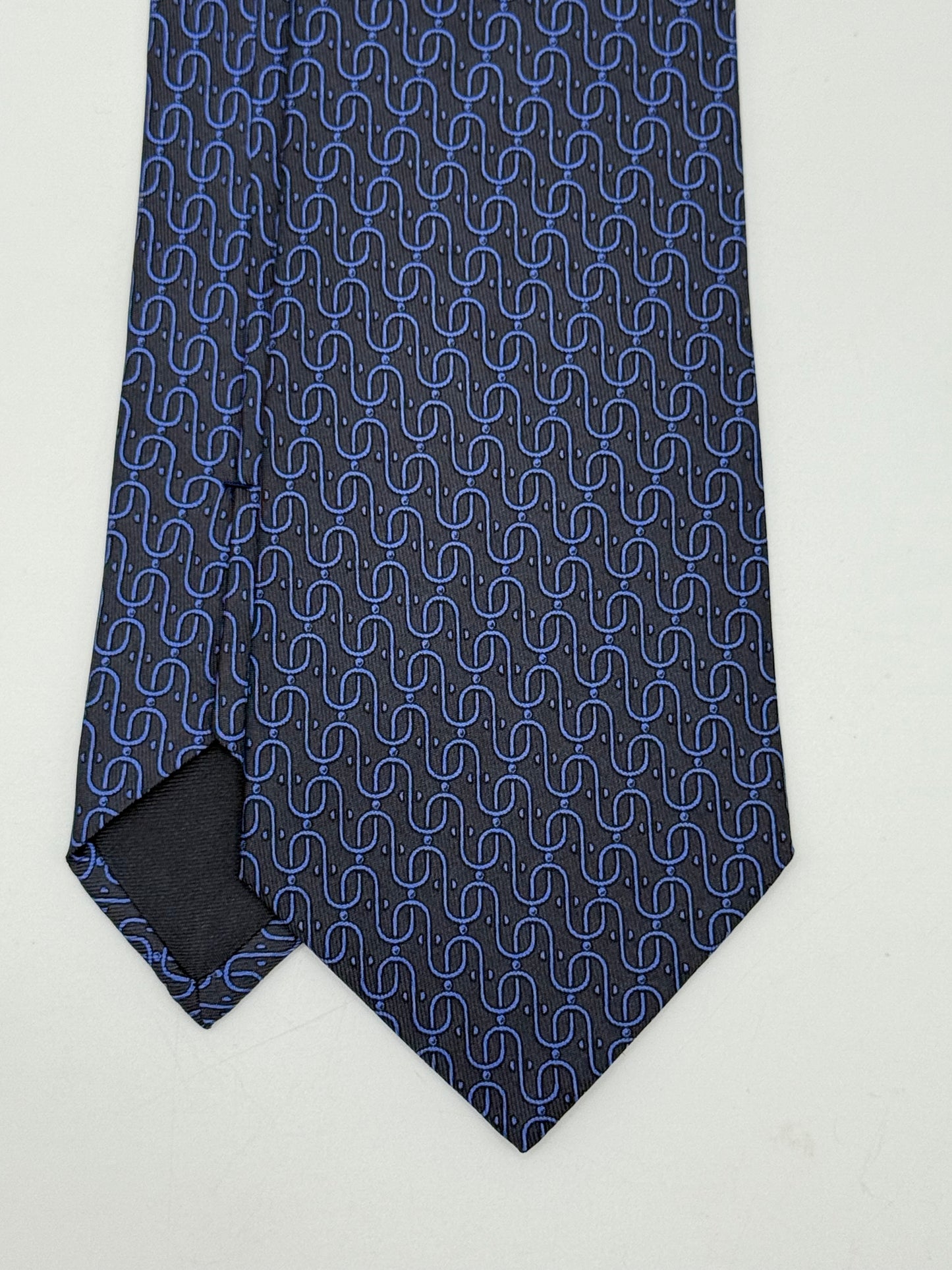 Dark blue twill silk tie