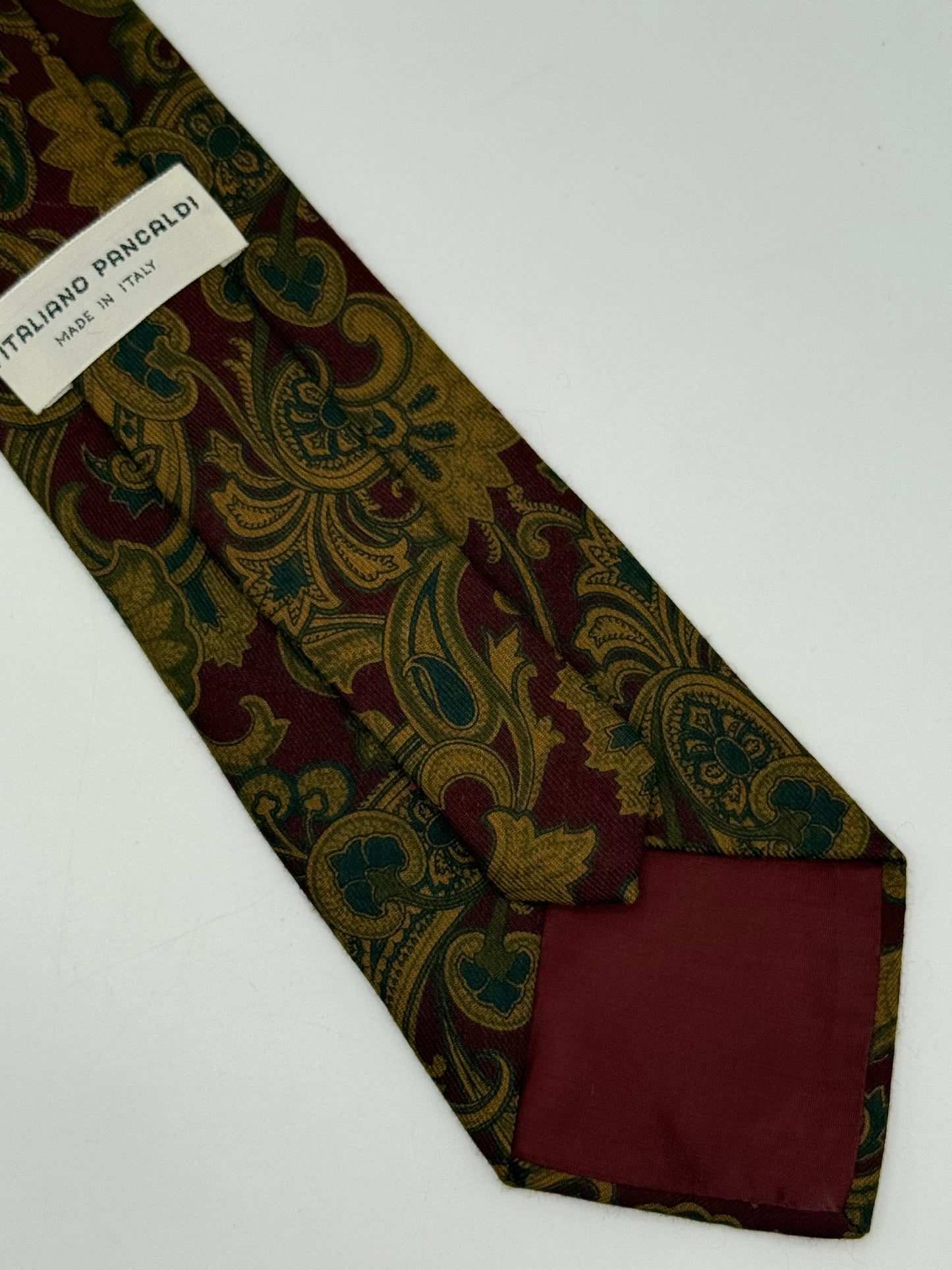 Burgundy twill cashmere and silk tie