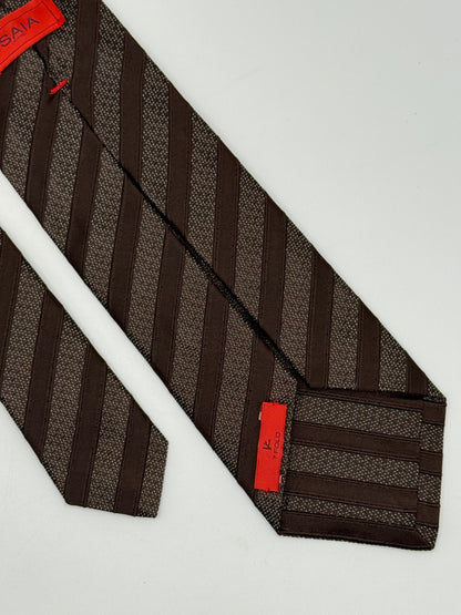 Brown regimental silk tie