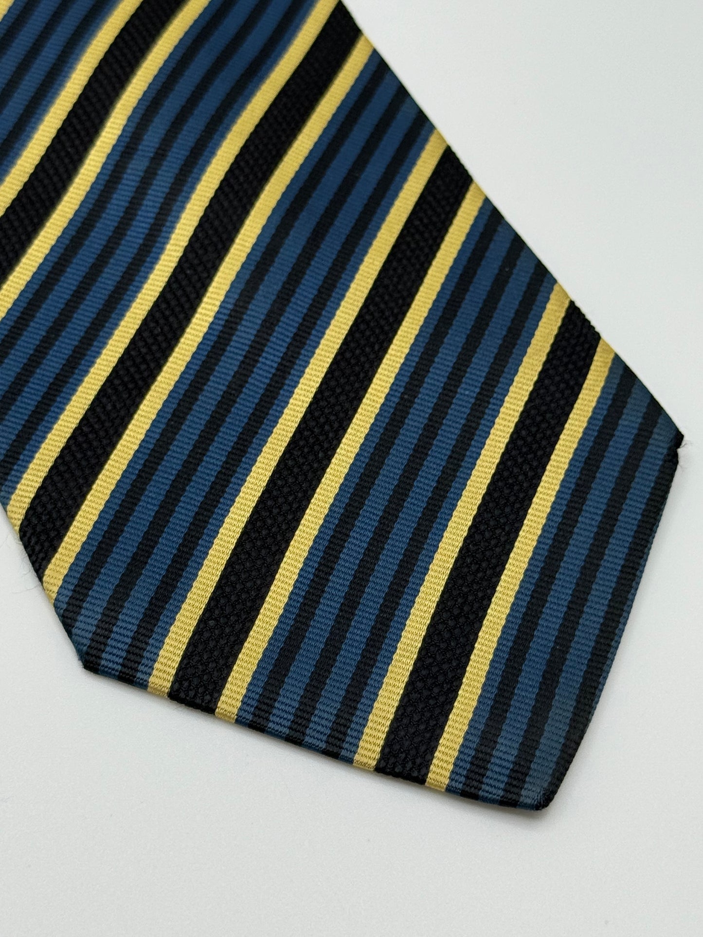 Dark blue silk tie whit stripes