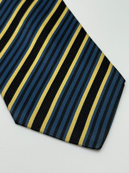 Dark blue silk tie whit stripes