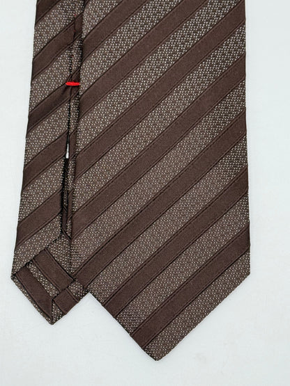 Brown regimental silk tie