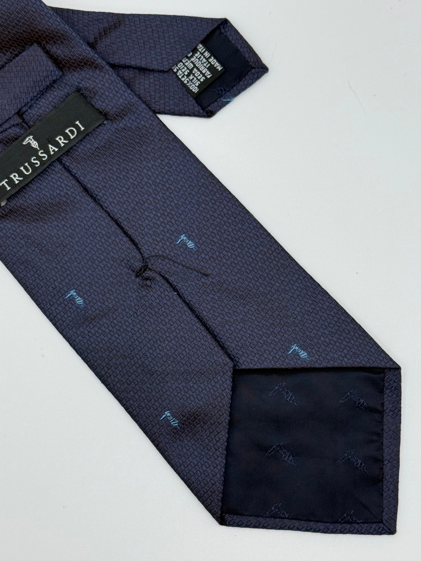 Blue jacquard silk tie