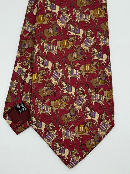 Burgundy twill silk tie