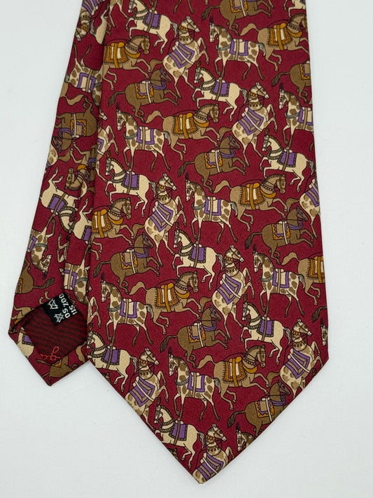 Burgundy twill silk tie