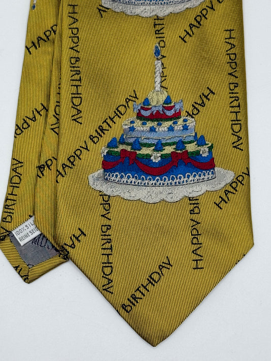 Gold twill silk tie