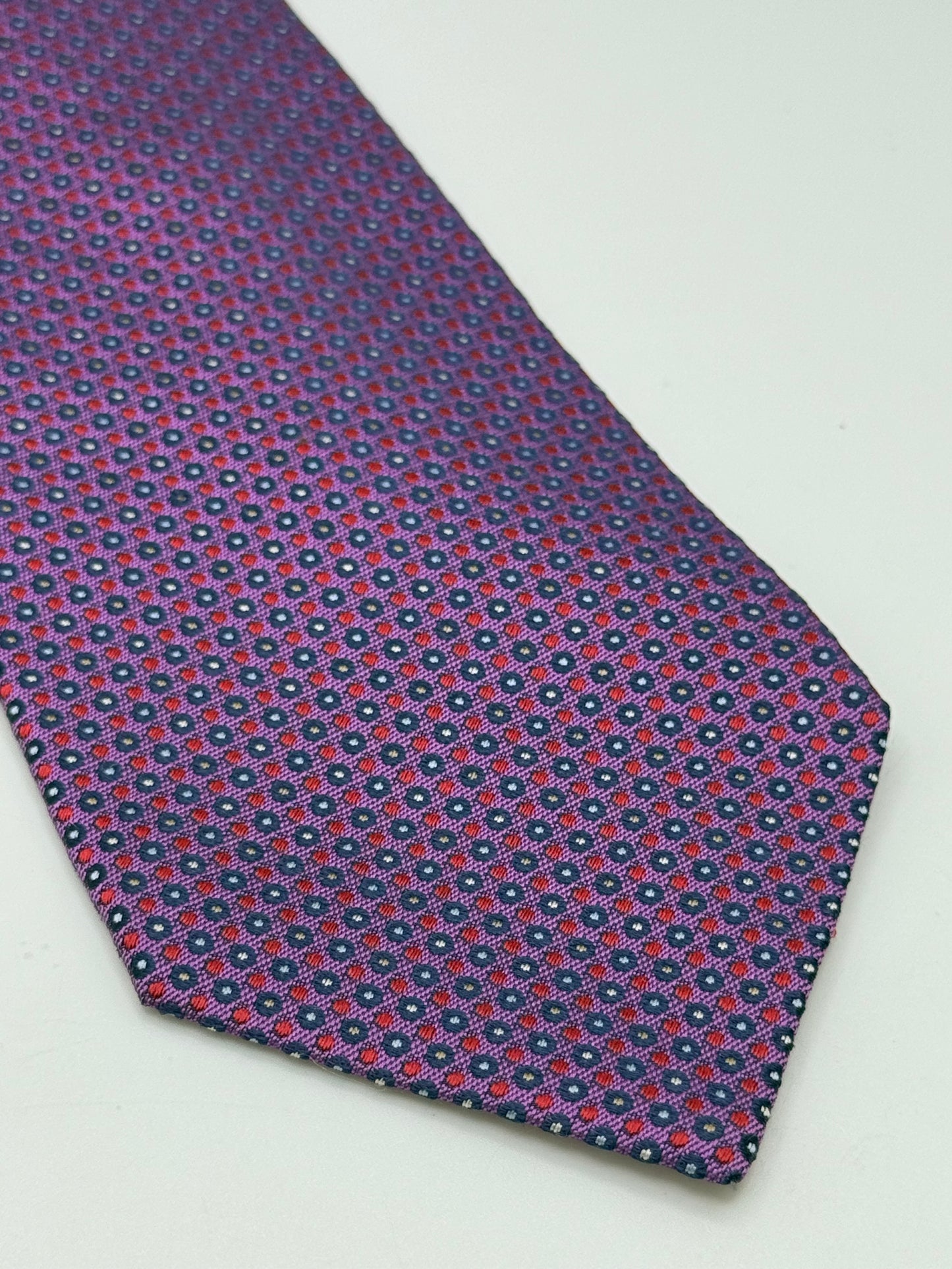 Dark puple polka-dot silk tie
