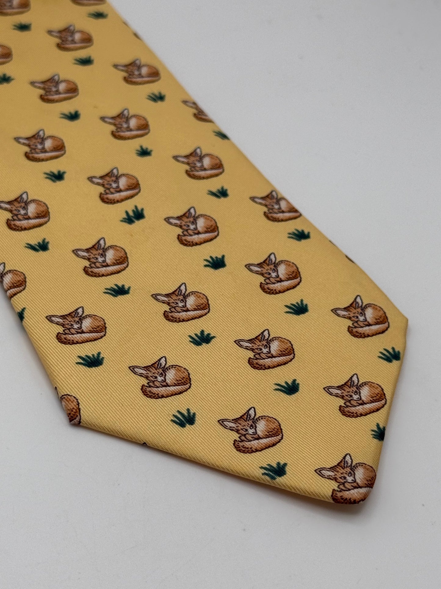 Yellow twill silk tie