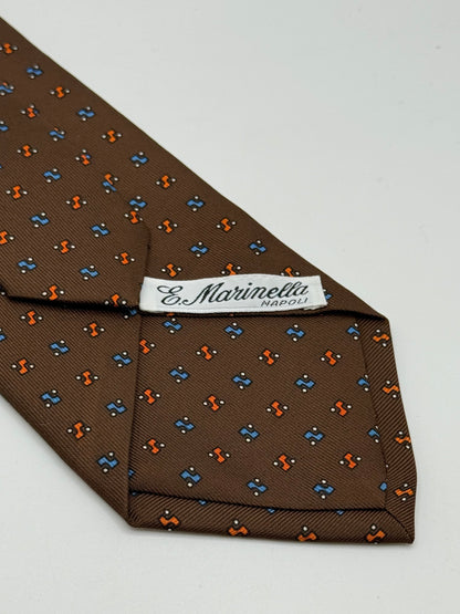 Brown twill silk tie