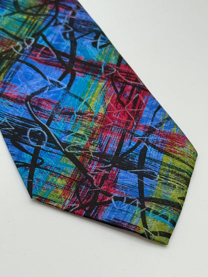 Multicolor silk tie