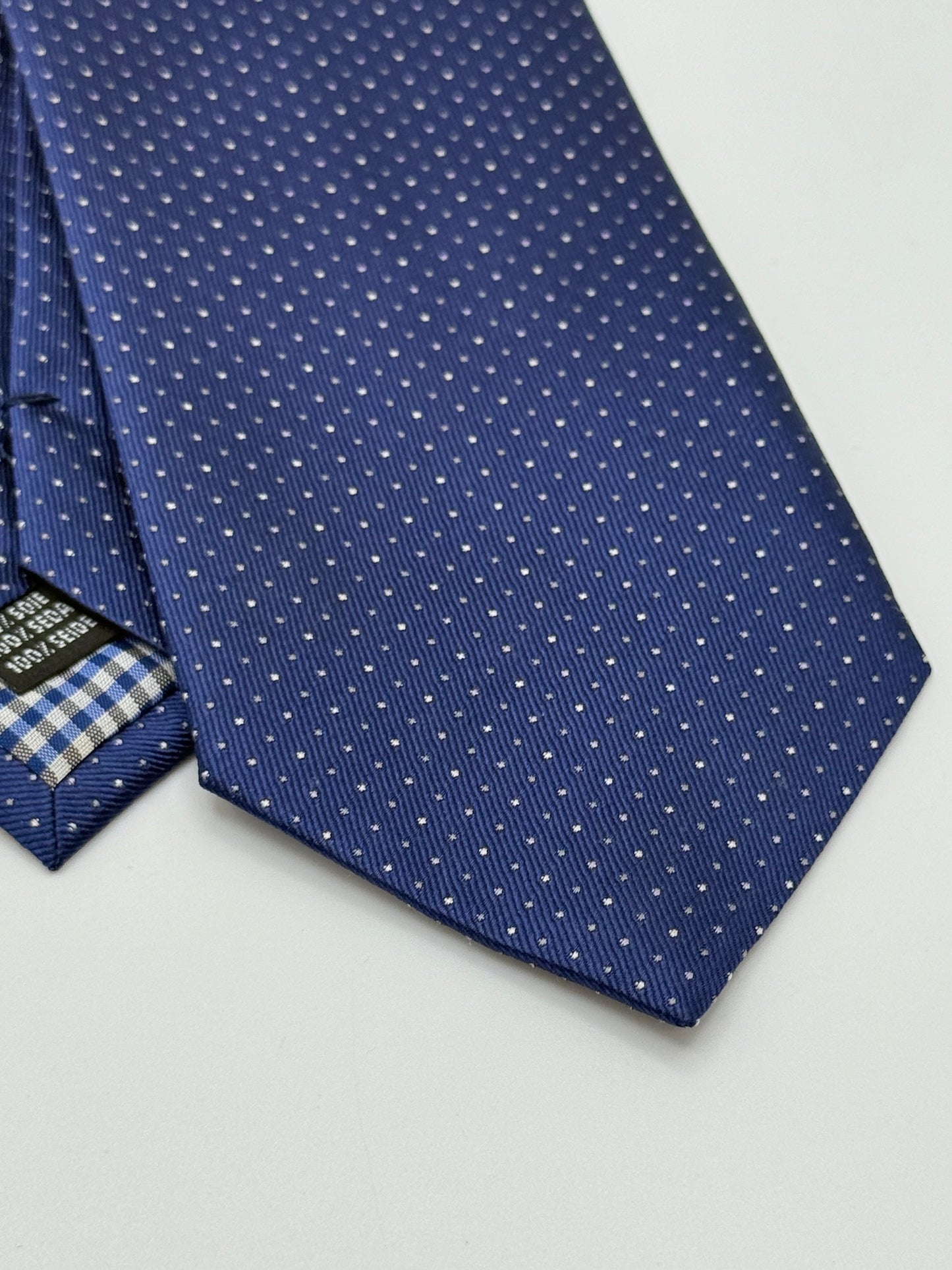 Blue polka-dot silk tie