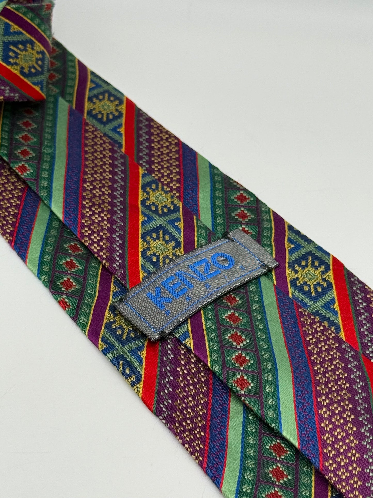 Multicolor jacquard silk tie