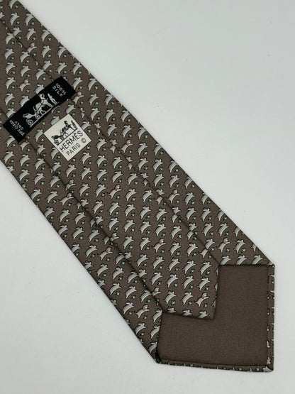 Grey twill silk tie