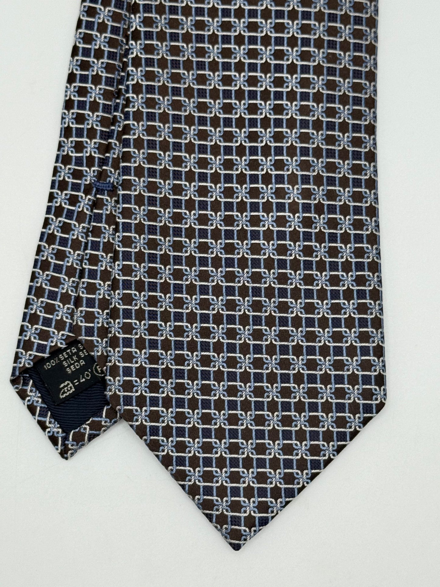 Brown jacquard silk tie