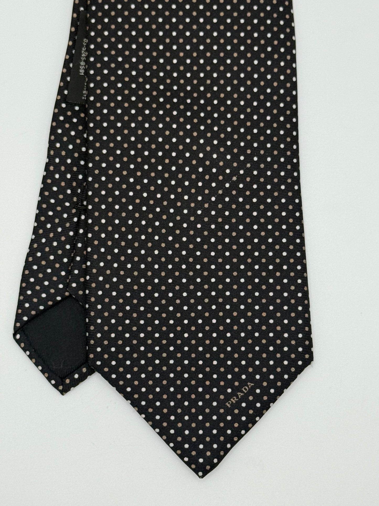 Black polka-dot silk tie
