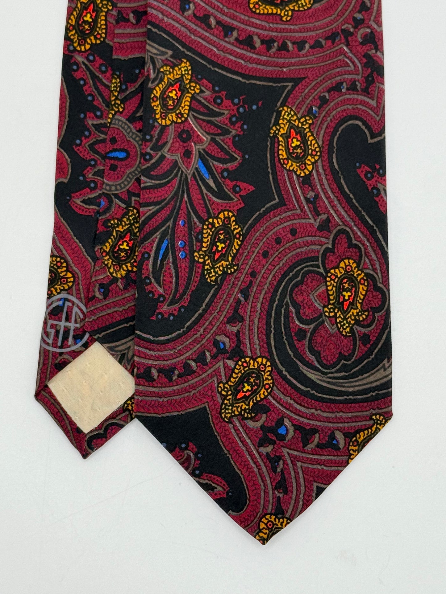 Black satin sili tie cashmere pattern