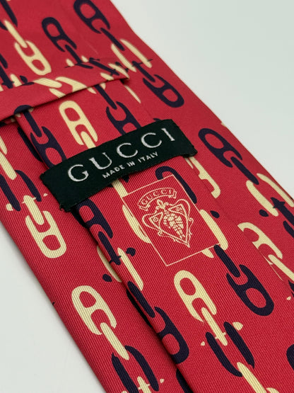 Pink twill silk tie whit clamps pattern