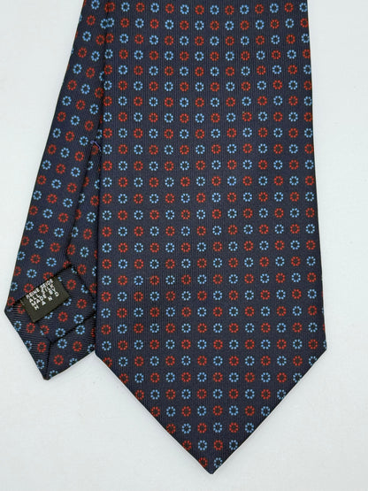 Dark blue silk micro flower tie
