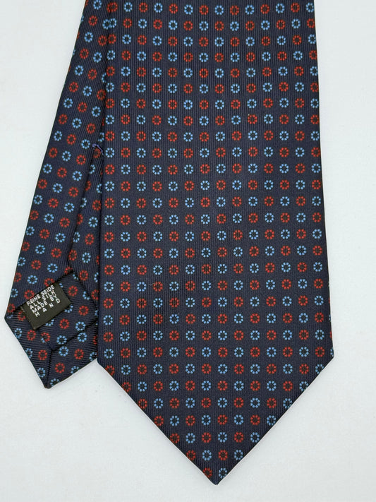 Dark blue silk micro flower tie