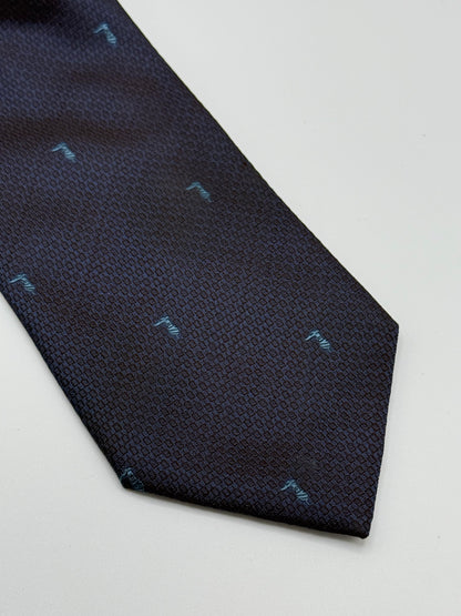 Blue jacquard silk tie