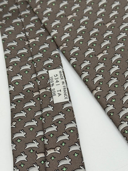 Grey twill silk tie