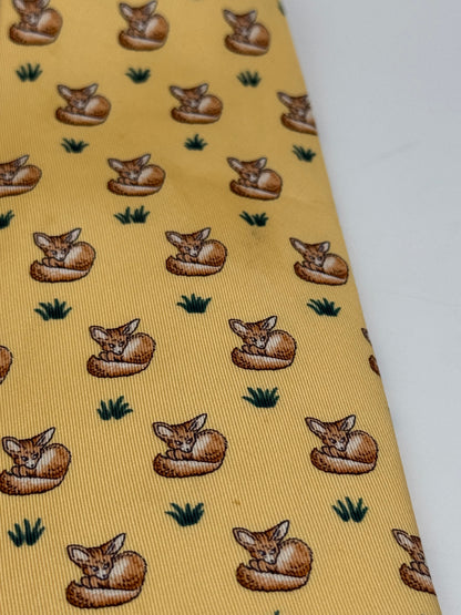 Yellow twill silk tie