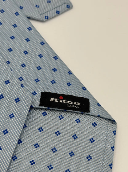 Blue jacquard silk tie
