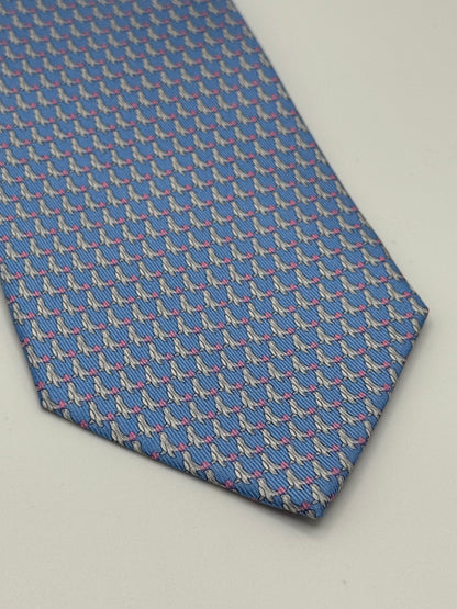 Turquoise silk tie seal pattern