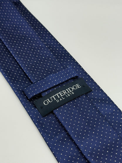 Blue polka-dot silk tie
