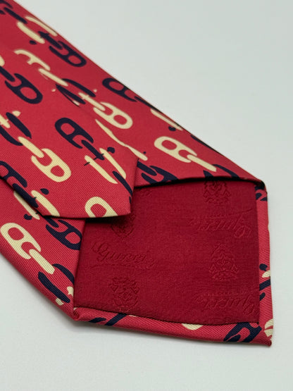 Pink twill silk tie whit clamps pattern