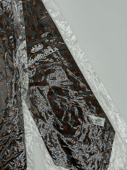 Brown twill silk tie