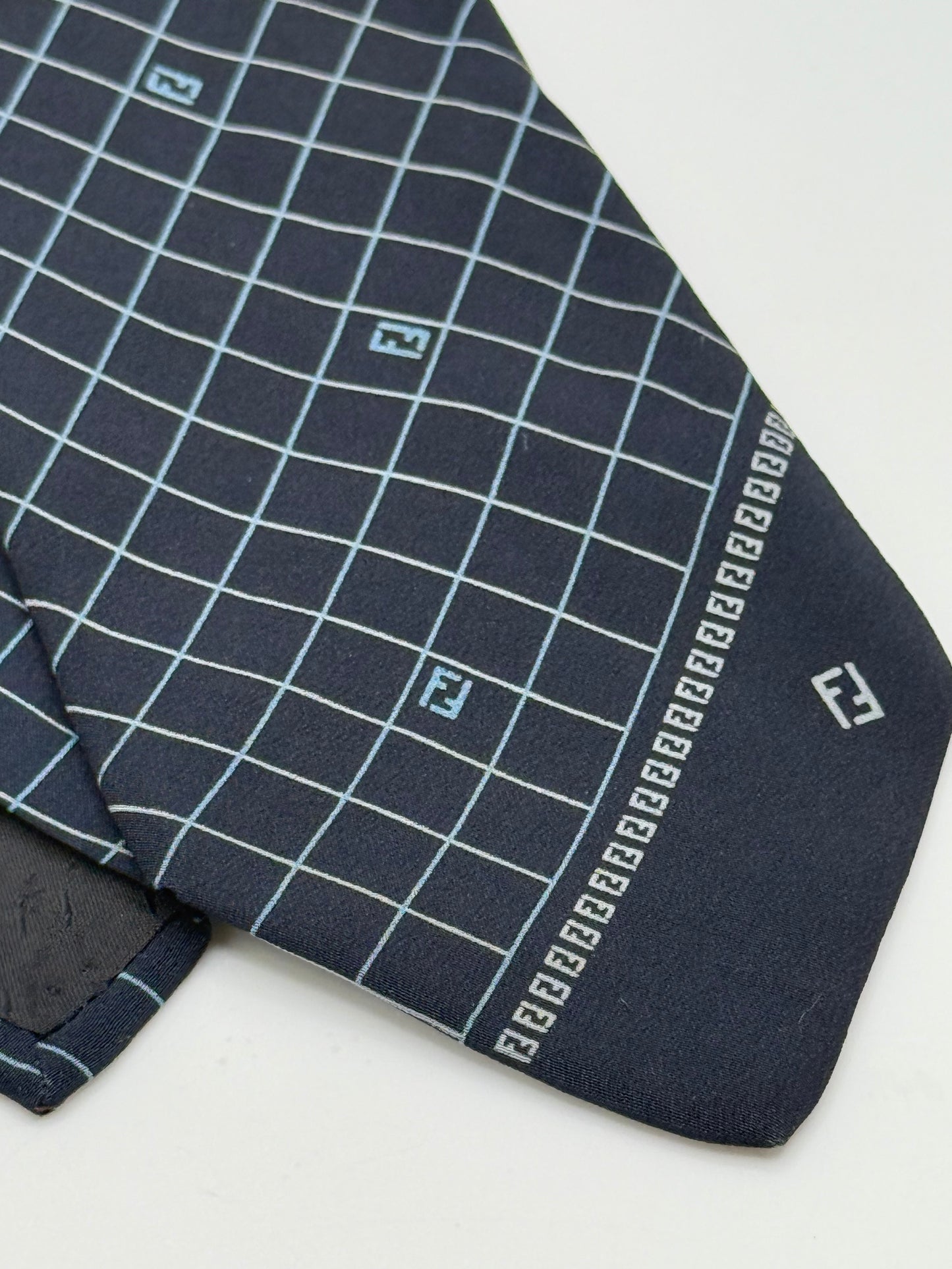 Dark blue silk tie