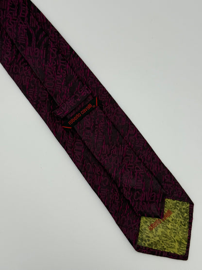 Black jacquard silk tie