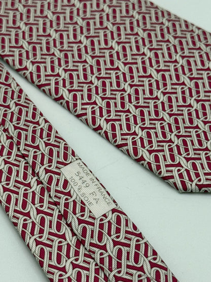 Burgundy twill silk tie